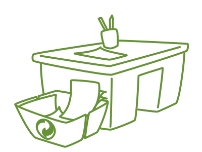 Desk and trash clipart