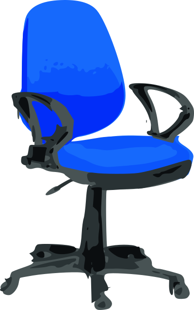 Desk Chair-Blue with wheels clipart