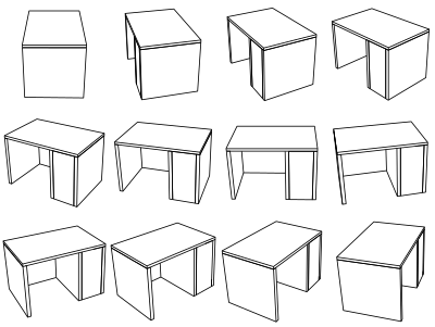 Desk Rotated - Plain. (Perspective) clipart