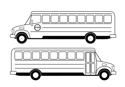 Deux bus scolaires noirs clipart