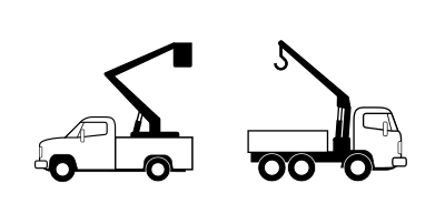 Deux camions de levage clipart