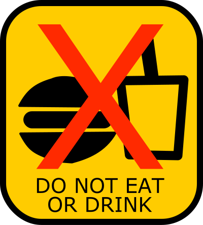 Do Not Eat or Drink Sign clipart
