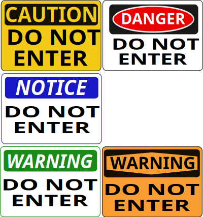 Do Not Enter signs clipart