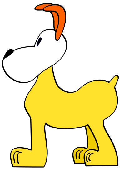 Dog funny shilouette clipart