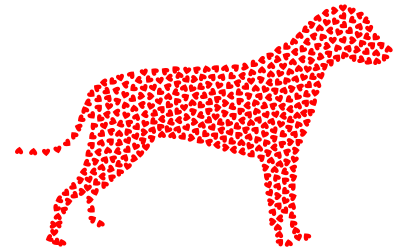 Dog Hearts Silhouette clipart