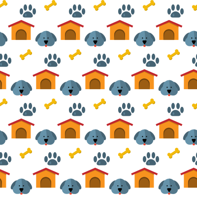 Dog house seamless pattern clipart
