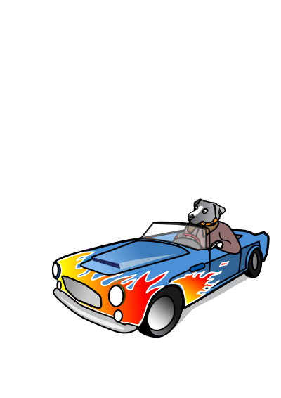 Dog in Sports Car clipart