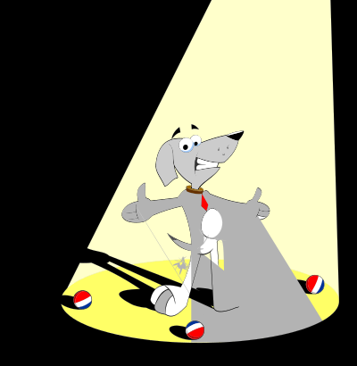 Dog In The Spotlight clipart