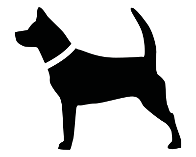 Dog Leashed Silhouette clipart