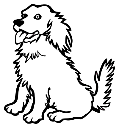 Dog - lineart clipart
