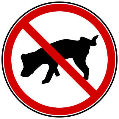 Dog no peeing! clipart