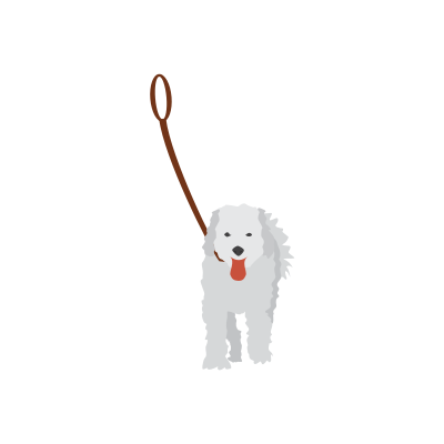 Dog on a Leash clipart
