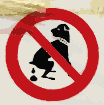 Dog pooping not allowed sign clipart
