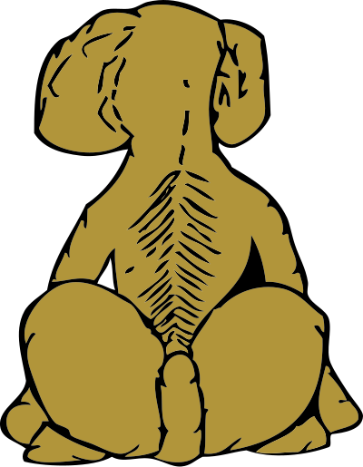 Dog rear view clipart