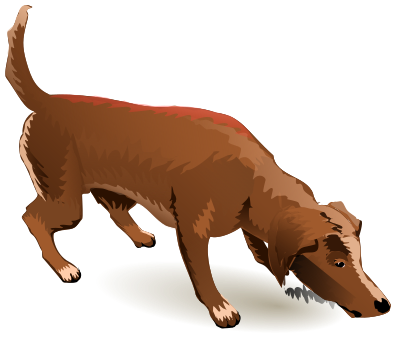Dog sniffing ground clipart