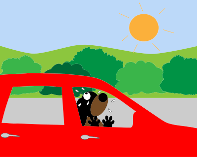 Dog Trapped In Sweltering Car clipart