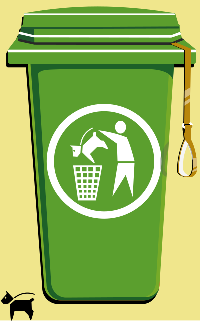 Dog Trash Can clipart