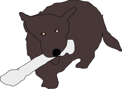 Dog With Bone clipart