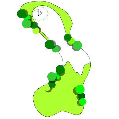 DOGLEG LEFT GOLF HOLE clipart
