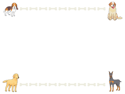 Dogs and bones frame clipart