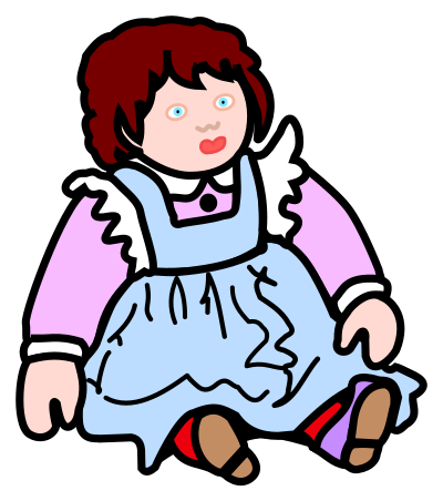Doll - coloured clipart