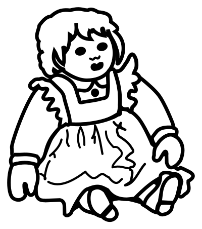 Doll - lineart clipart