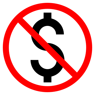 Dollar sign crossed out free clipart