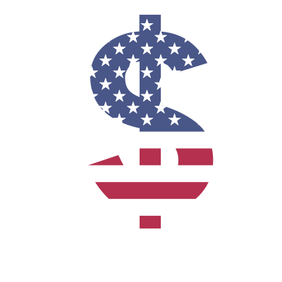 Dollar sign USA flag clipart