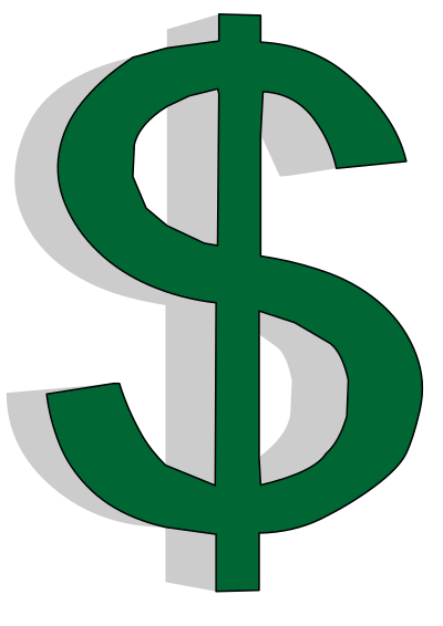 Dollar symbol in 3D clipart