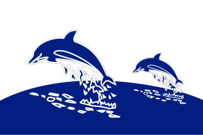 Dolphin blue tandem clipart