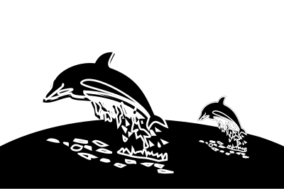 Dolphin tandem clipart