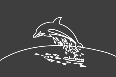 dolphin white greyBG clipart