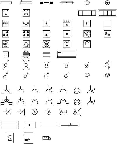 Domestic Electric Symbols (RGIE - AREI) clipart