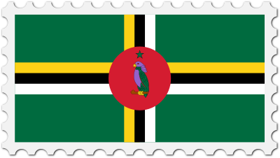 Dominica flag stamp clipart