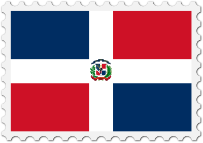 Dominican Republic flag stamp clipart
