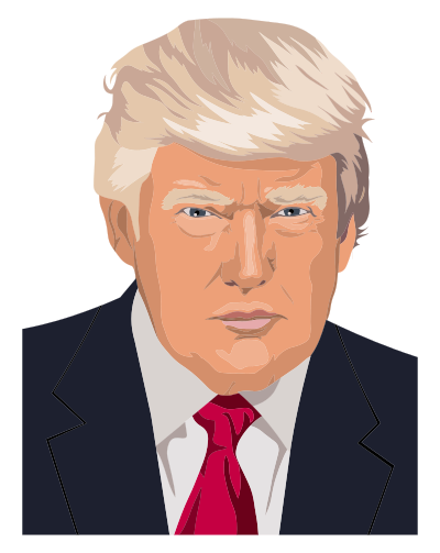 Donald Trump Portrait By Heblo clipart