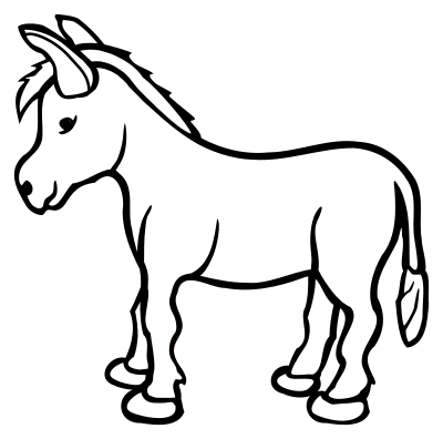 Donkey - lineart clipart