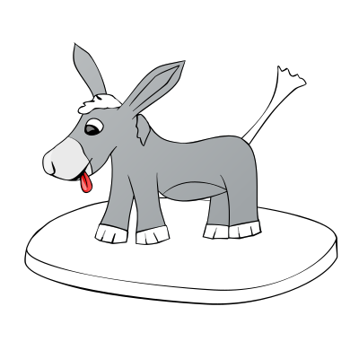 Donkey on a plate clipart
