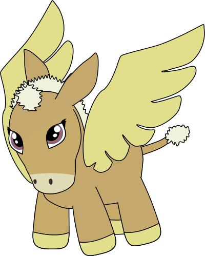 Donkey pegasus in flight clipart