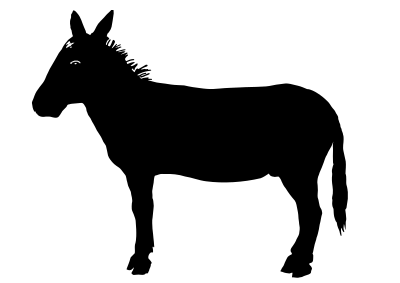 Donkey silhouette clipart