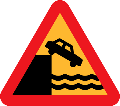 Dont drive over a cliff into the ocean clipart