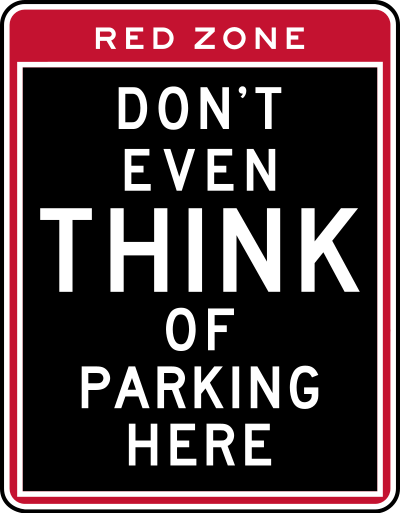 Don't Even Think of Parking Here Sign clipart