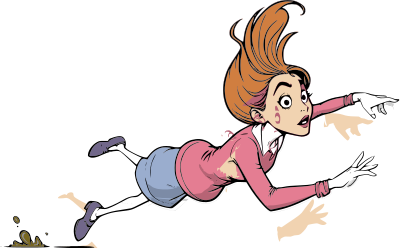 Don't stumble over something behind you. clipart