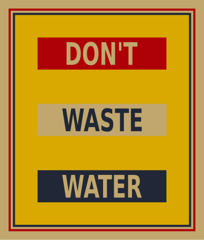 Don't waste water poster clipart