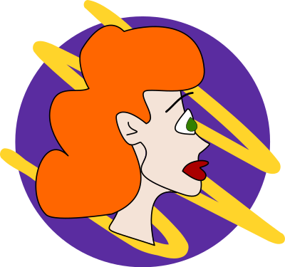 Doodle Girl - Redhead clipart