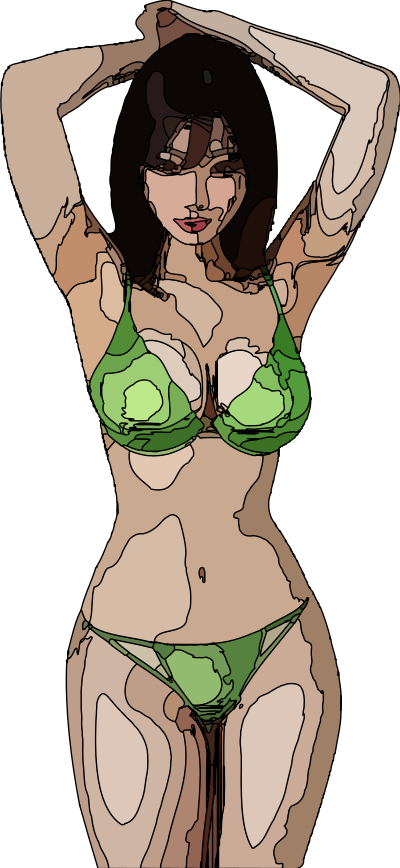 Doodle Green Bikini clipart