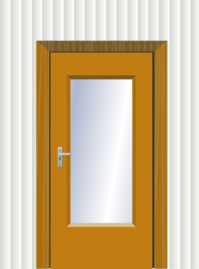 Door with cristal and wall clipart