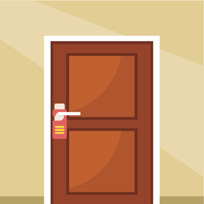 Door with sign clipart