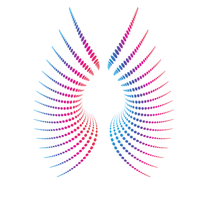 Dots wing shape clipart