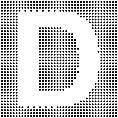 Dotted Capital D Inverted clipart